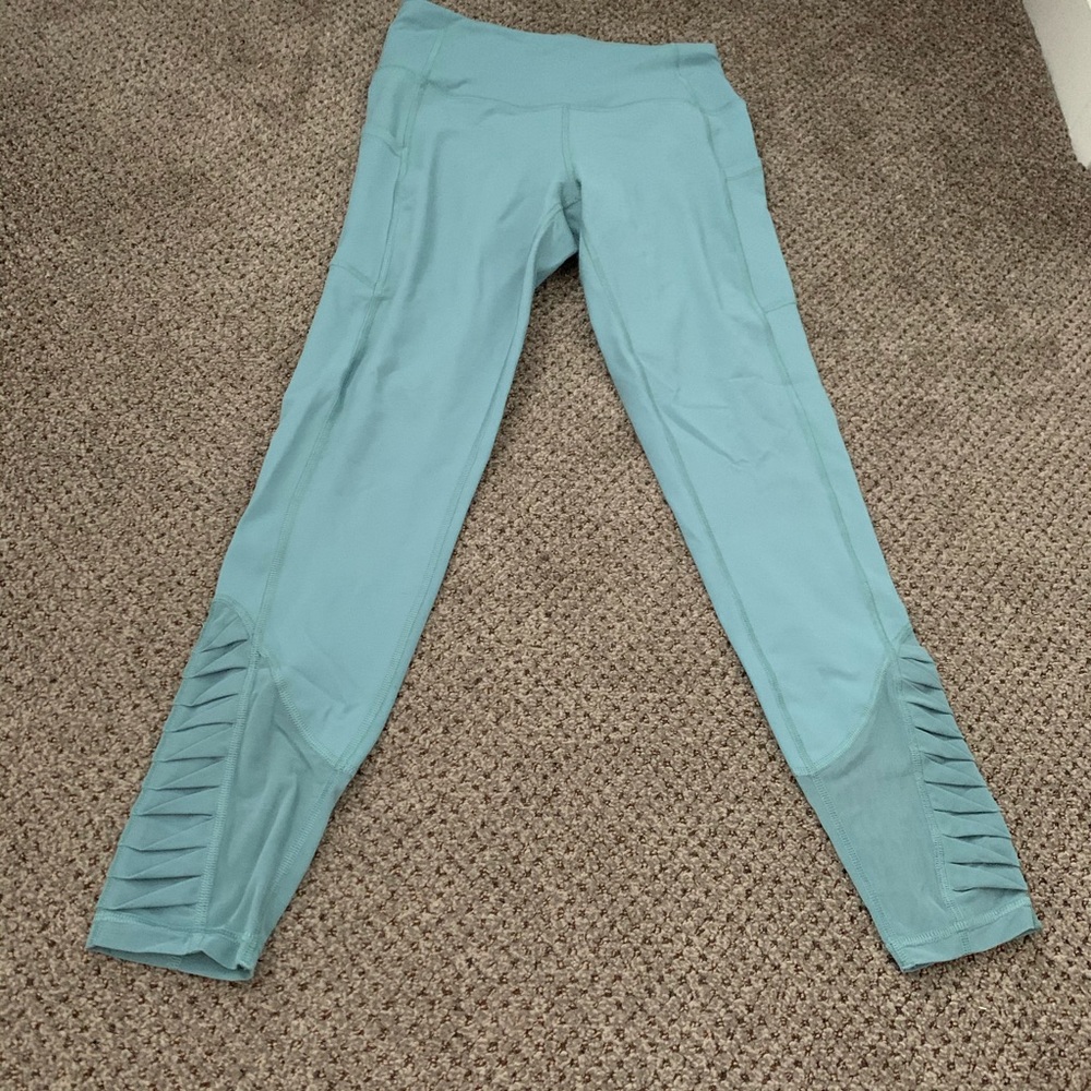 Victorias secret turquoise ruched leggings S great